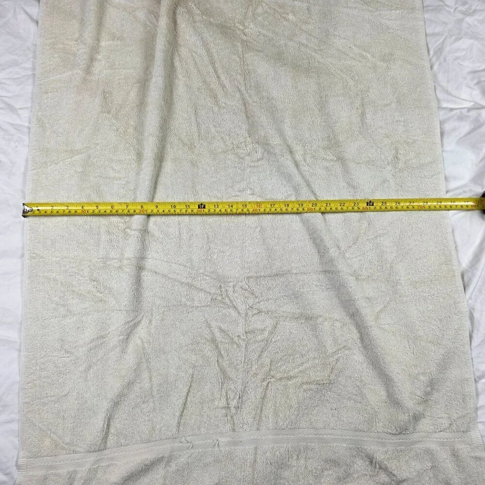 Vintage Stevens White Bath Towel 53x29.5 Made In USA Summer Solid